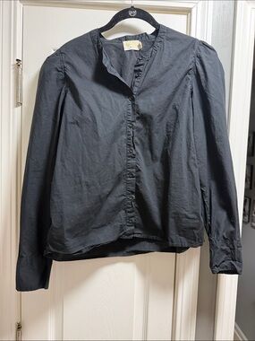 Nation LTD Black Button-Front Long Sleeve Top